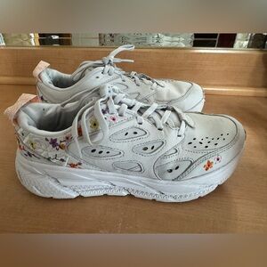 Hoka White Floral Women's Shoes
